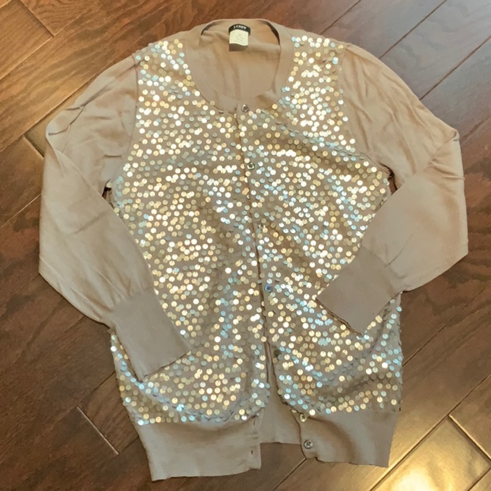 J crew sequins cardigan. NWOT.  GRAY. Size extra small.